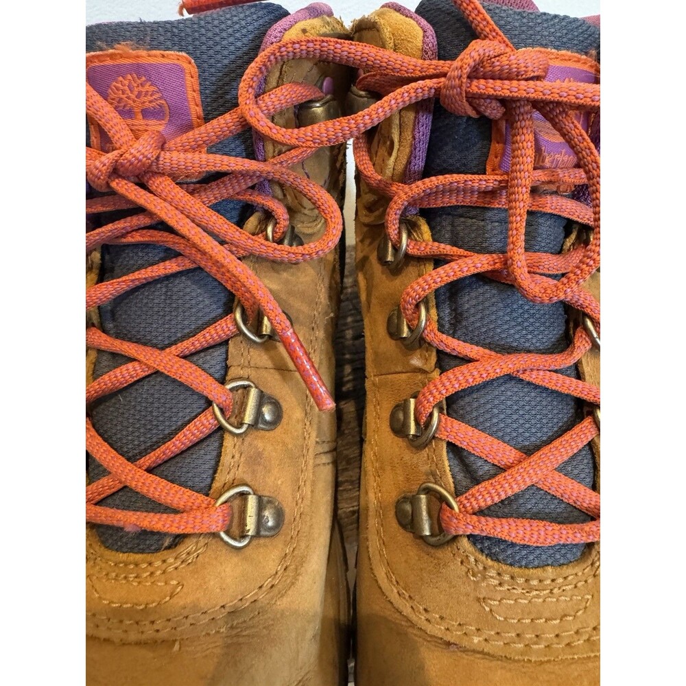 Timberland Mt. Maddsen Mid Waterproof Hiking Boots Wheat/Navy/Purple Women’s 6.5 - Picture 11 of 13
